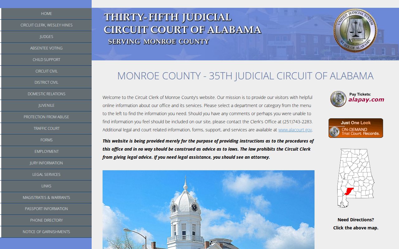 Monroe County arrest warrant court records route