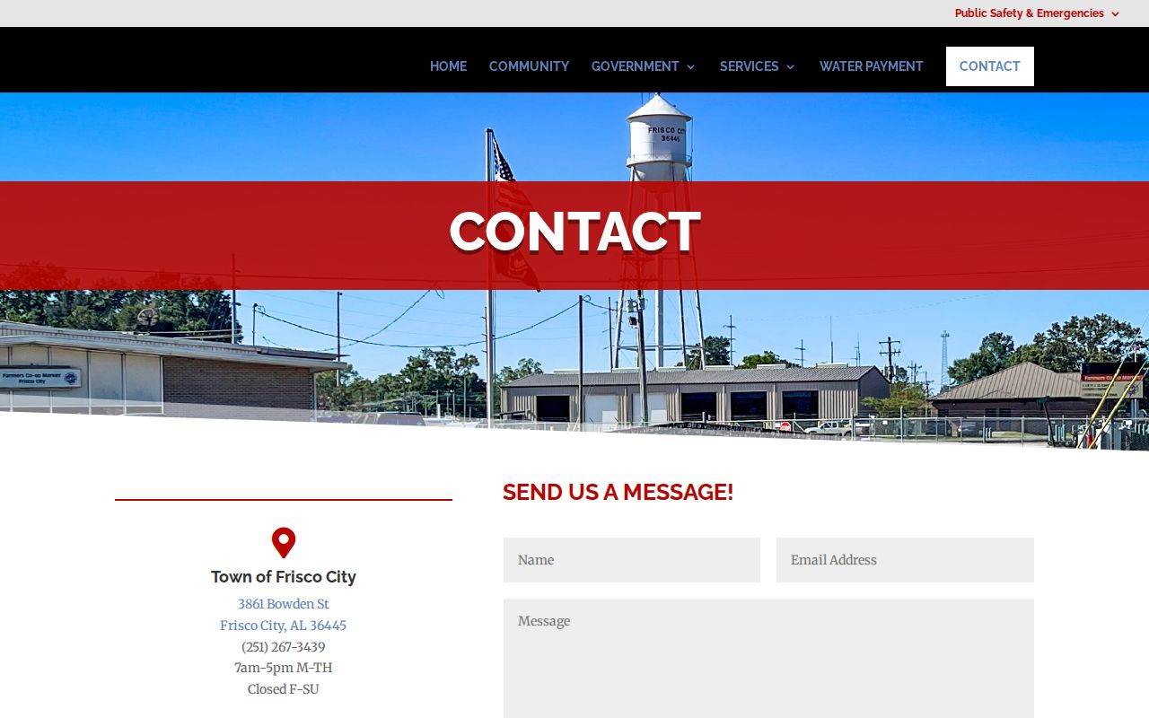 Frisco City warrant records Town Hall contact source